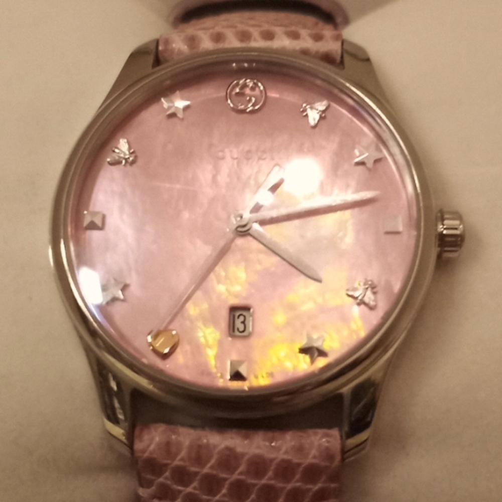 Gucci Pink Snakeskin Leather Band Watch - Picture 13 of 13